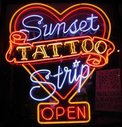 Tattoo Sunset Strip Open Heart Neon Sign